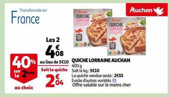 Auchan Quiche lorraine auchan offre