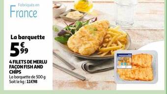Auchan 4 filets de merlu façon fish and chips offre
