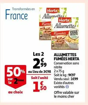 Auchan Allumettes fmées herta offre