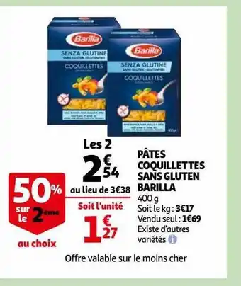 Auchan Pâtes coquillettes sans gluten barilla offre