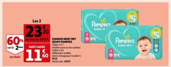 Auchan Changes baby dry géant pampers offre