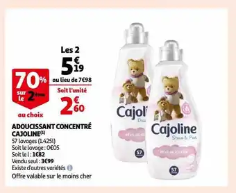 Auchan Adoucissant concentré cajoline offre