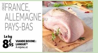 Auchan Viande bovine : langue offre