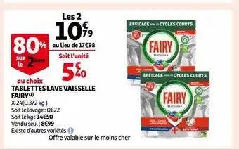 Auchan Tablettes lave vaisselle fairy offre