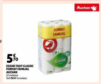 Auchan Essuie tout classic format familial auchan offre