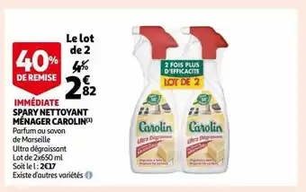 Auchan Spray nettoyant ménager carolin offre