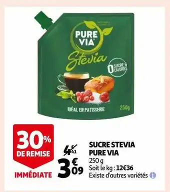 Auchan Sucre stevia pure via offre