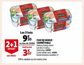 Auchan Foie de morue connétable offre