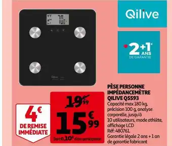 Auchan Pèse personne impédancemètre qilive q5593 offre