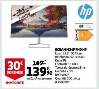 Auchan Écran m24f fhd hp offre