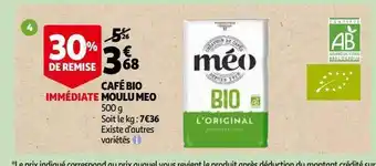 Café bio moulu méo
