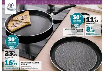 Super U Crêpière u maison ø 28 cm, crêpière u maison ø 25 cm offre