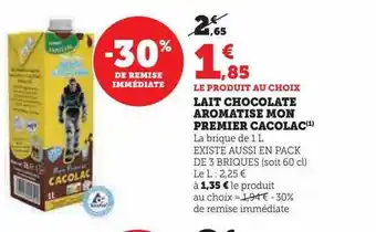 Lait chocolate aromatisé mon premier cacolac
