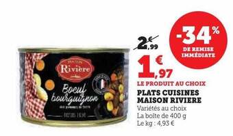 Super U Plats cuisinés maison rivière offre
