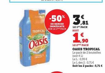 Super U Oasis tropical offre