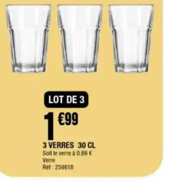 3 Verres 30 CL