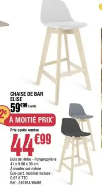 La Foir'Fouille Chaise de Bar Elise offre
