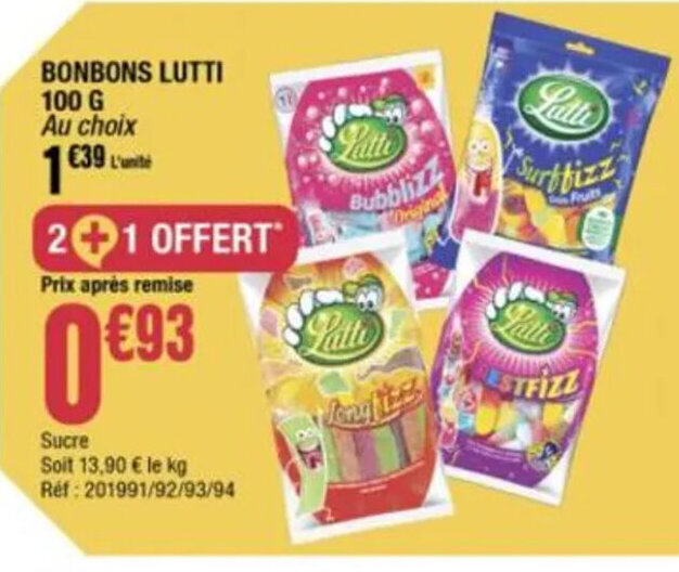 Promo Bonbons Lutti 100 G chez La Foir'Fouille