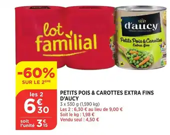 Bi1 Petits Pois & Carottes Extra Fins D'Aucy offre