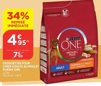 Bi1 Croquettes Pour Chien Adulte Au Poulet Purina One offre