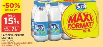 Bi1 Lait Demi-Ecremé Lactel offre