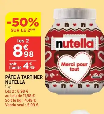 Bi1 Pàte À Tartiner Nutella offre