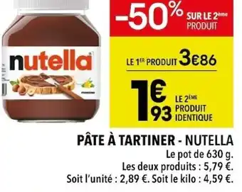 Supeco Pâte â Tartiner - Nutella offre