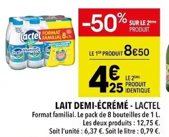 Supeco Lait Demi- Écrémé -Lactel offre