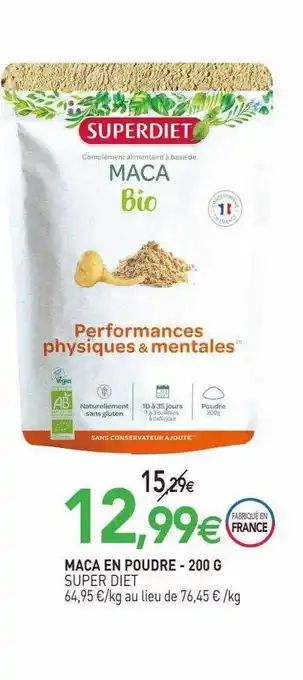 naturéO Maca en poudre super diet - 200 g offre