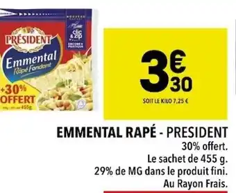Supeco Emmental Rapé - President offre