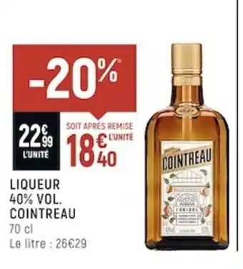 Spar Liqueur 40% vol Cointreau 70cl offre