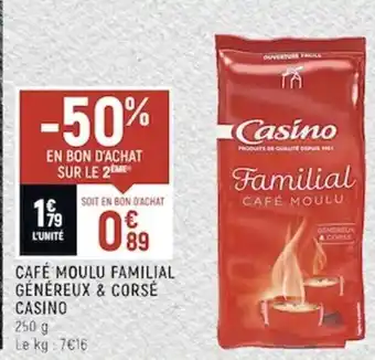 Spar Cafe Moulu Familial Généreux & Corse Casino offre