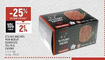 Spar Steaks Haches Pur Boeuf Surgeles 15% M.G Casino offre