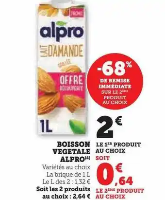 U Express Boisson végétale alpro offre