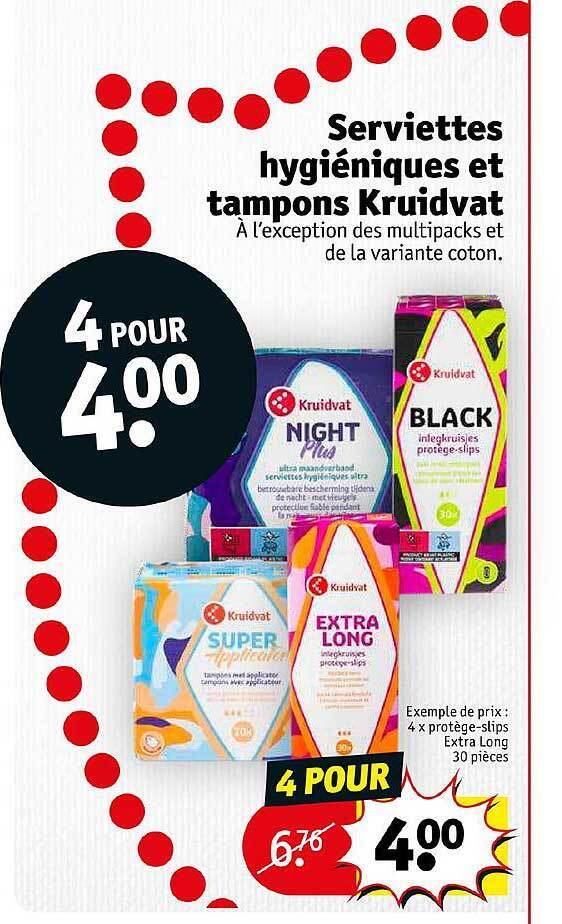 Promo Serviettes hygiéniques et tampons kruidvat chez Kruidvat