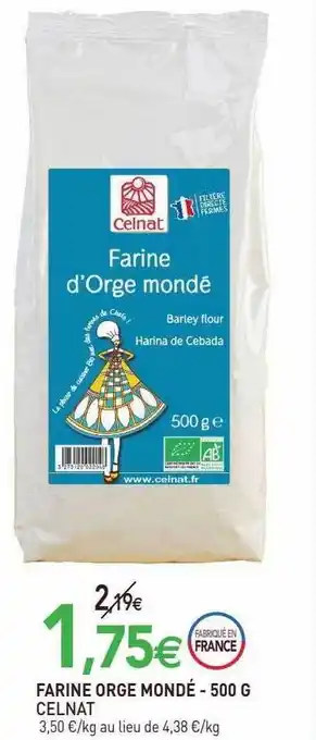 naturéO Farine orge mondé celnat - 500 g offre