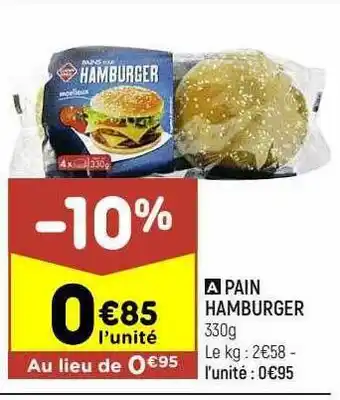 Leader Price Pain hamburger offre