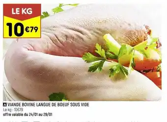 Leader Price Viande bovine langue de boeuf sous vide offre