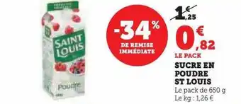 Super U Sucre en poudre st louis offre