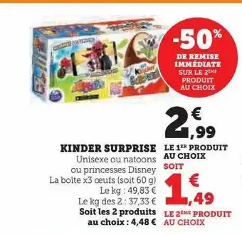 U Express Kinder surprise offre