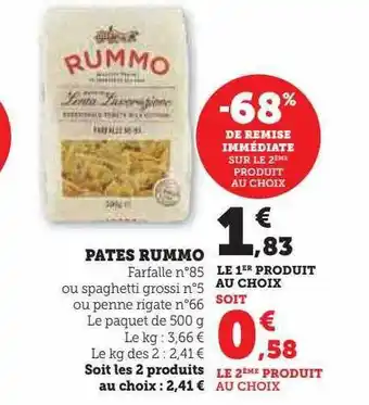 U Express Pâtes rummo offre