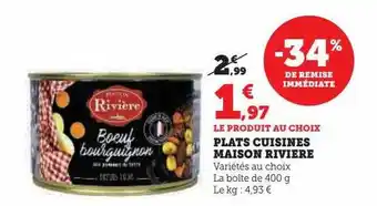 U Express Plats cuisinés maison rivière offre