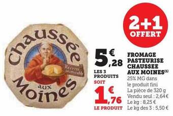 U Express Fromage pasteurisé chaussée aux moines offre