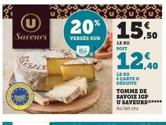 U Express Tomme de savoie igp u saveurs offre