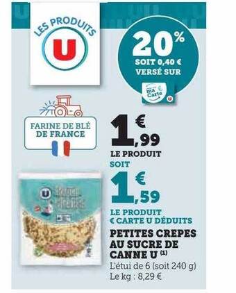 U Express Petites crêpes au sucre de canne u offre