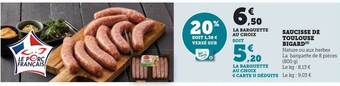 U Express Saucisse de toulouse bigard offre