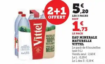 U Express Eau minérale naturelle vittel offre