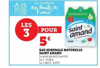 U Express Eau minérale naturelle saint amand offre