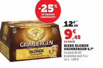 U Express Bière blonde grimbergen 6,7° offre