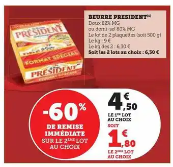 U Express Beurre président offre